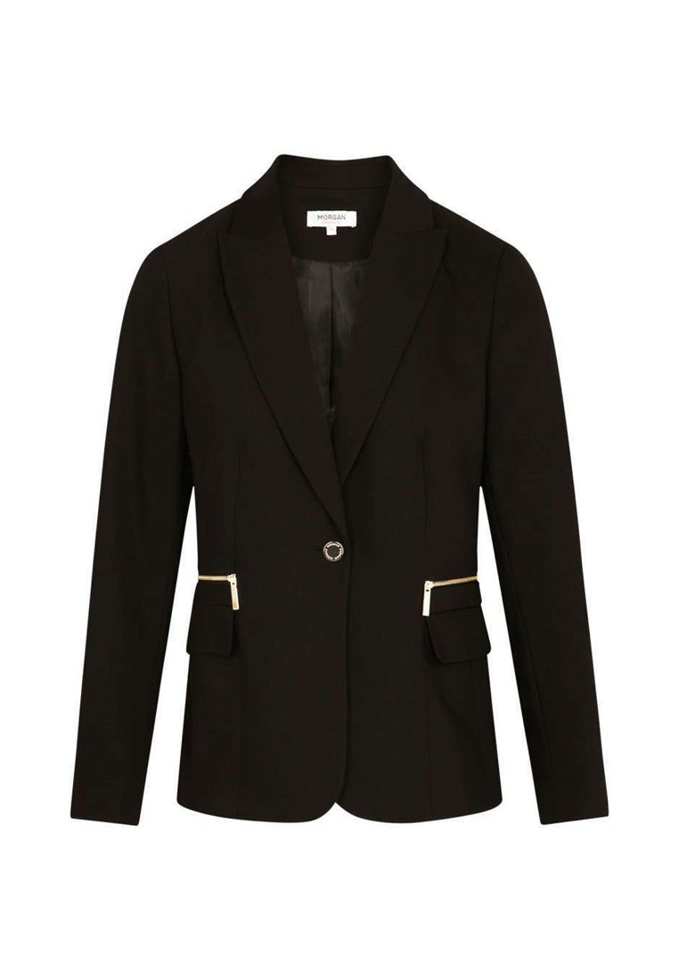 Veste Blazer MORGAN Noir à épaules Froncées - Taille 38, Neuf Sans étiquettes (val. 99€)
