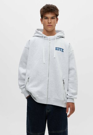 WITH XDYE EMBROIDERY - Zip-up sweatshirt - light grey