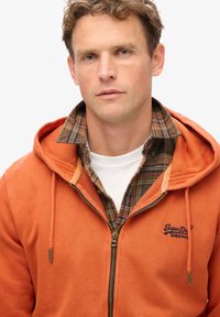 Superdry & Co Sweater met rits - washed autumn glaze brown