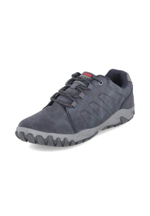 Dark gray casual sneaker with textured sole, lace-up front, padded collar, and subtle side panel details angled left on white background.