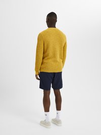 Selected Homme SLHVINCE BUBBLE CREW NECK - Pulover - cocoon honey twist