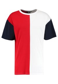 Unselected, fire red/white/ navy