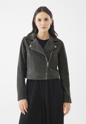 Leren jas - smokey olive
