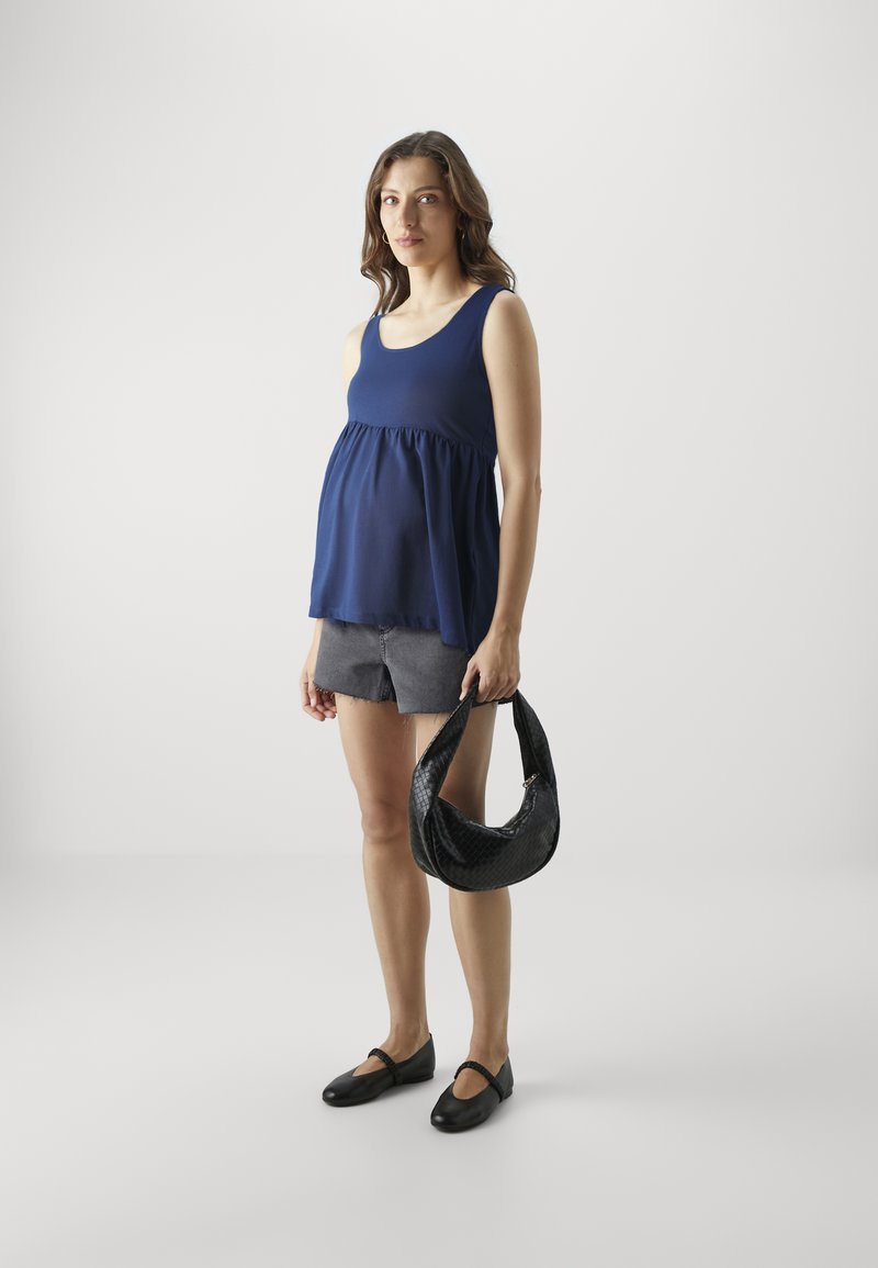 Even&Odd Maternity 2 PACK - Top - dark blue/off white