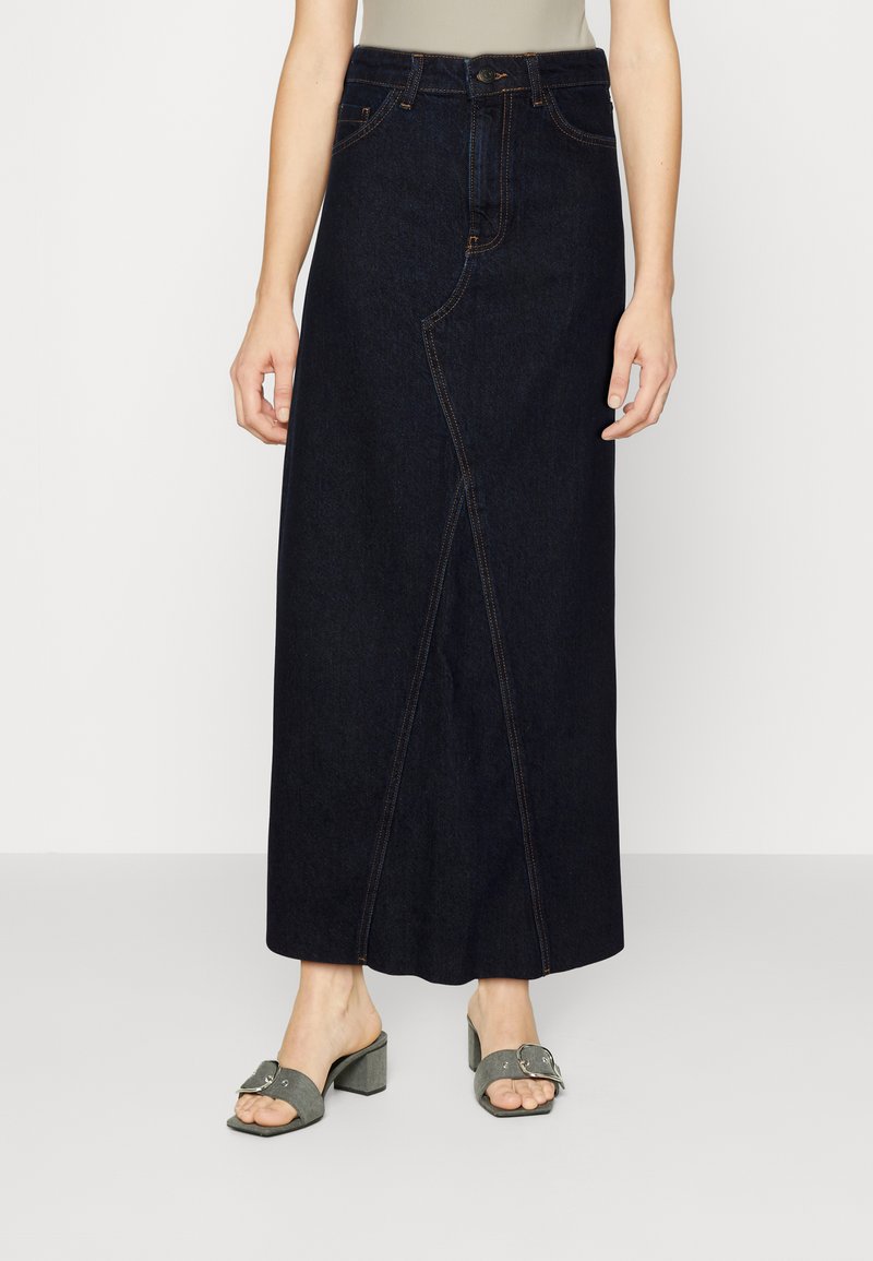 Object HARLOW LONG  - Suknja A kroja - dark blue denim