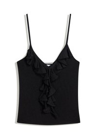STRAPPY RUFFLED - Top - black