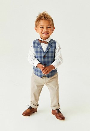 SET - Gilet de costume - blue check