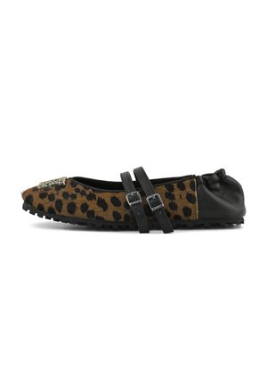 Ankle strap ballet pumps - black