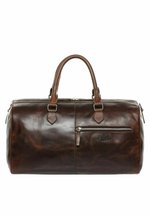 Sac Weekender En Cuir Vintage SID & VAIN - 60x28x24 Cm, Fait Main, Marron Foncé, Bandoulière Réglable