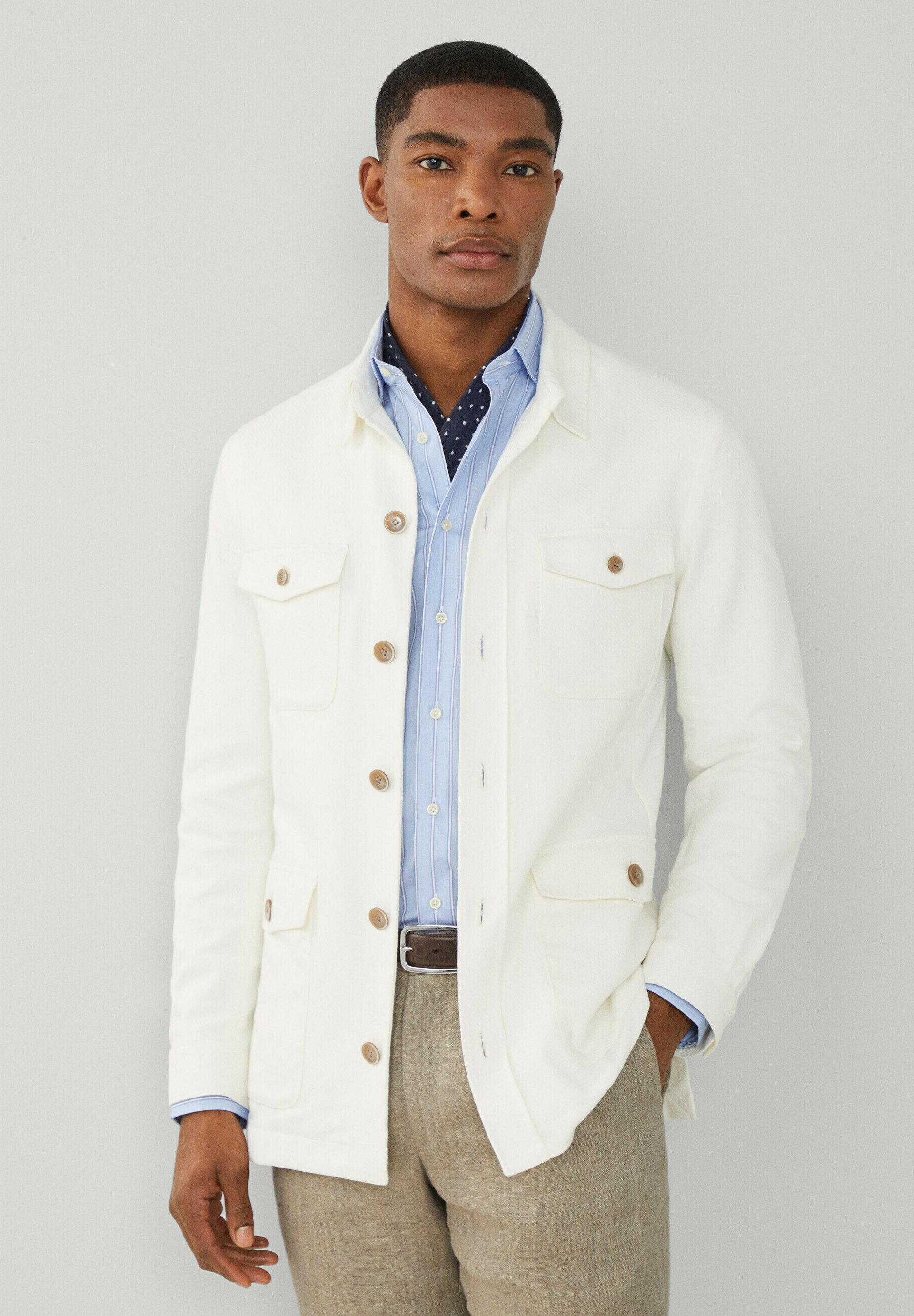 Hackett London Summer jacket - ecru white/white - Zalando