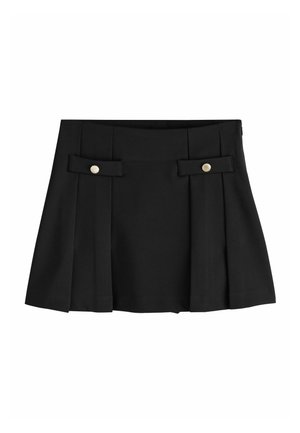Next, PONTE PLEATED MINI SKIRT WITH GOLD BUTTON DETAILING - Mini skirts  - black