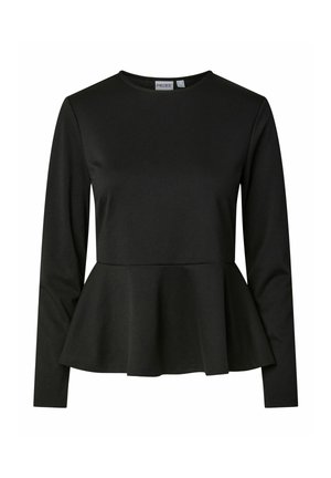 Pieces, LONG SLEEVED TOP PCALISA PEPLUM - Pikkade varrukatega topp - black1