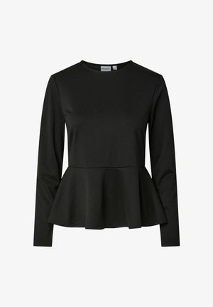 Pieces, LONG SLEEVED TOP PCALISA PEPLUM - Pikkade varrukatega topp - black1