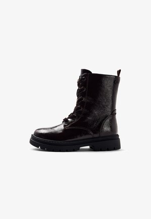 Gioseppo, GIOSEPPO BROWN PATENT EFFECT BOOTS 80990 - Botines con cordones - marron