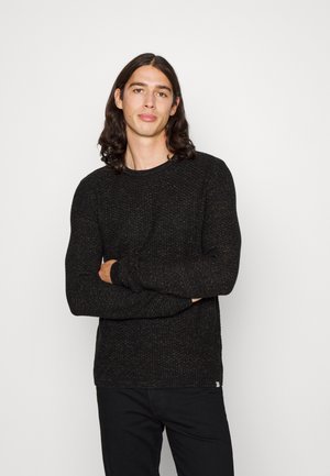 Jack & Jones, JJEDAMIAN CREW NECK - Strickpullover - black