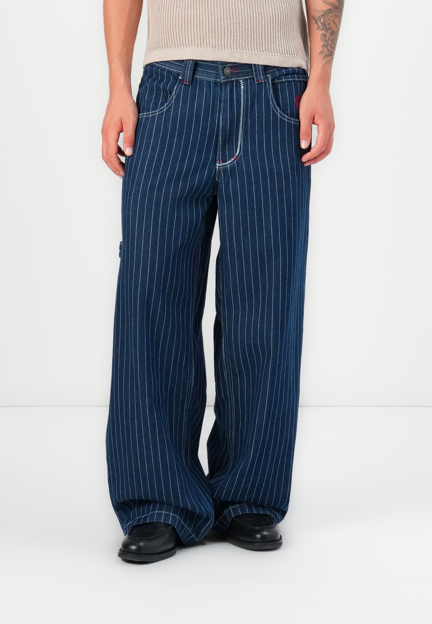 【U LAN】Builder Stripe Carpenter Denim Pants U LAN (ユーラン) - ビルダーストライプカーペンターデニム