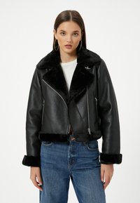 Chaqueta de cuero sintético - black