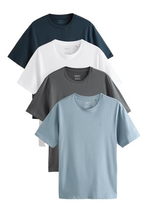 Next, 4 PACK REGULAR FIT - T-shirt basic - blue navy white steel