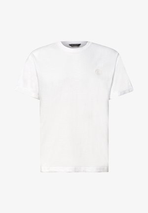 Street One MEN, T-SHIRT WITH ROUND NECK AND TURN-UP-DETAIL, biały