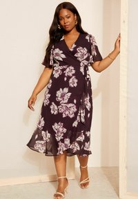 Curves Like These FLUTTER SLEEVE MIDI REGULAR FIT - Vapaa-ajan mekko - red
