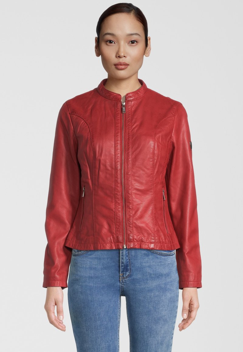H.I.S MIT LABEL DETAIL - Lederjacke - red