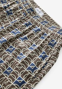 TEXTURED ELASTICATED WAIST - Pantaloni - blue brown geometric print