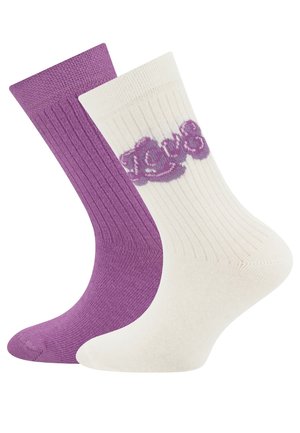 2ER PACK LOVE - Socks - latte dunkel orchidee