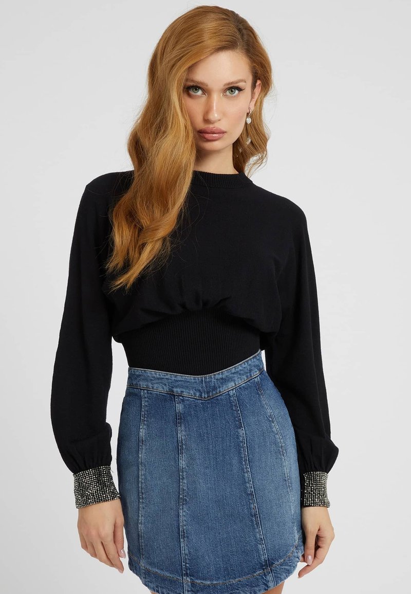 Guess STRASSBÜNDCHEN Jumper schwarz/black Zalando.ie