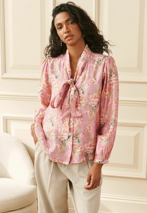 Laura Ashley, EMBERLEY PUSSYBOW LONG SLEEVE BLOUSE - Button-down blouse - pink