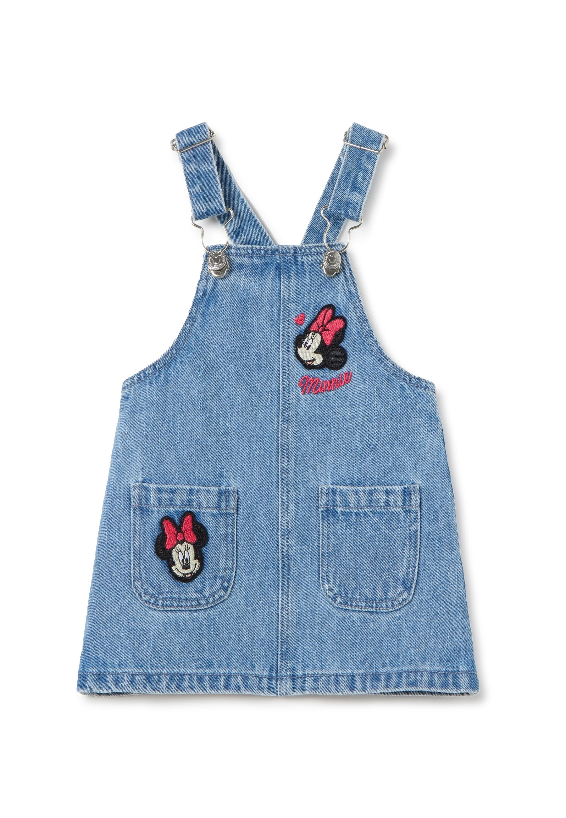OVS PINAFORE WITH MINNIE MOUSE EMBROIDERY - Denim dress - medium