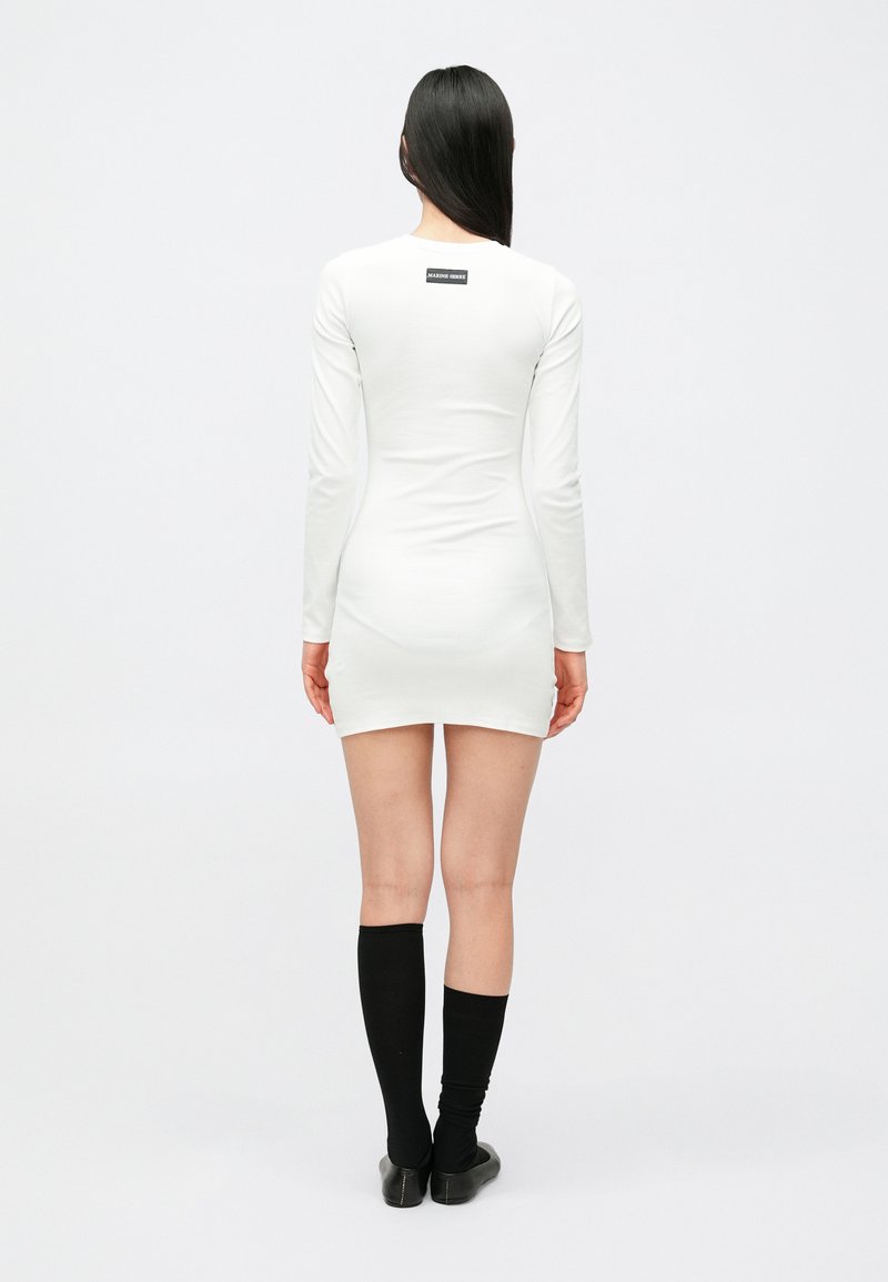 MARINE SERRE MOON LOGO RIBBED MINI CREWNECK DRESS - Jersey dress - white - Zalando.ie MARINE SERRE MOON LOGO RIBBED MINI CREWNECK DRESS - Jersey dress - white - Zalando.ie