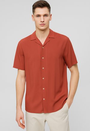 KURZÄRMELIGES MIT KNOPFLEISTE UND UMLEGEKRAGEN - Shirt - braun