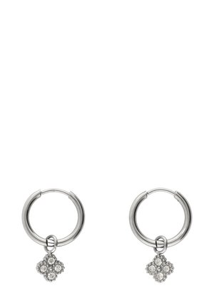 MIDNIGHT MINI ROUND CLOVER - Orecchini - zilverkleurig