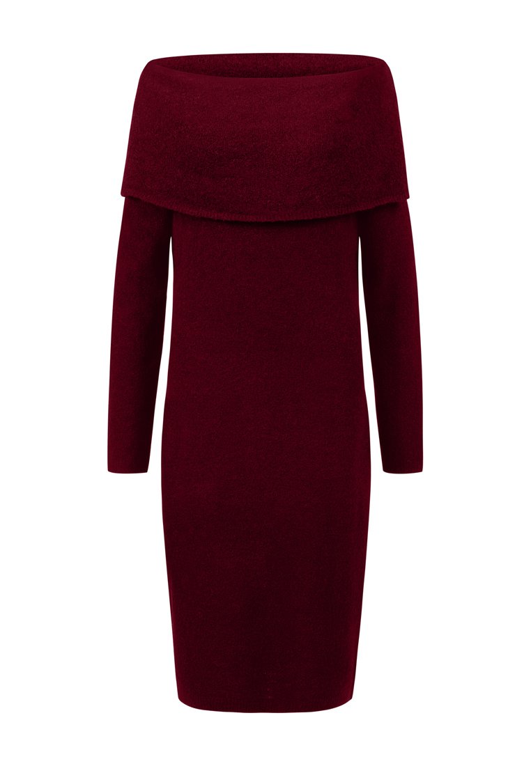 Apart Gebreide jurk bordeauxrood
