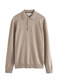 Langärmliges Polo-Shirt aus weicher Stoffqualität. Verfügt über einen klassischen Kragen, eine Drei-Knopf-Leiste sowie gerippte Bündchen und Saum.