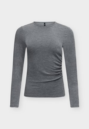ONLY, ONLGLAMOUR RUCHING TOP - T-shirt à manches longues - medium grey melange