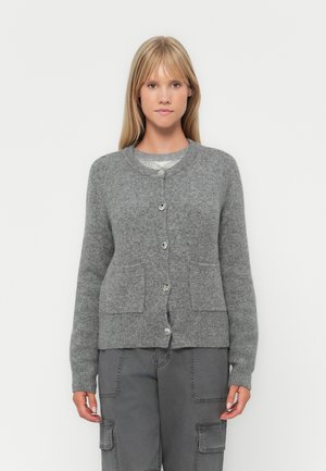 VMNOVI O NECK BUTTON CARDIGAN - Gilet - medium grey melange