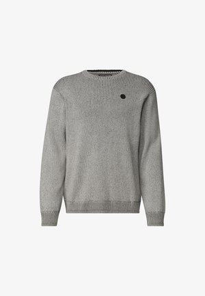 Street One MEN, MOULINÉ PULLOVER MIT RUNDHALS - Strickpullover - silver grey melange
