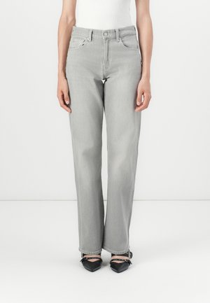 TESS TROUSER - Wide Leg - grey denim