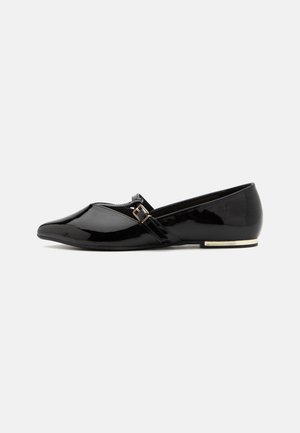 Ankle cuff ballet pumps - black