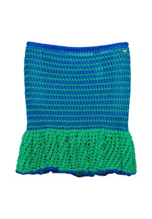 PULL&BEAR STRIPED WITH RUFFLE - MINI SKIRT - Minijupe - blue
