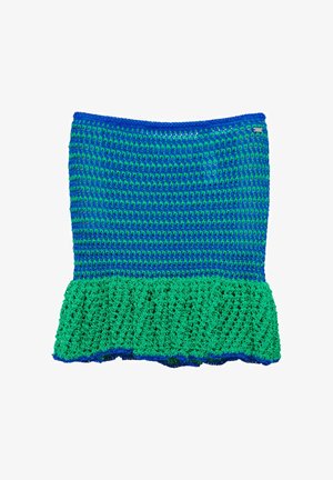 PULL&BEAR STRIPED WITH RUFFLE - MINI SKIRT - Minijupe - blue