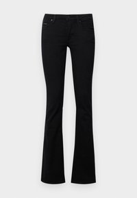 TROUSERS MID WAIST FLARED - Zvonové džínsy - black