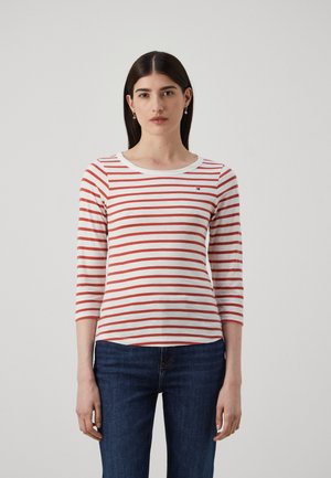 1985 SLIM SLUB OPEN - Langarmshirt - breton/ecru/terra red