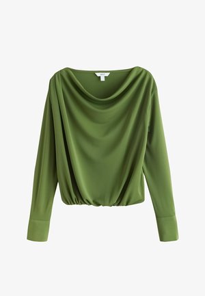 Next, LONG SLEEVED DRAPE BUBBLEHEM TOP - Pluus - green