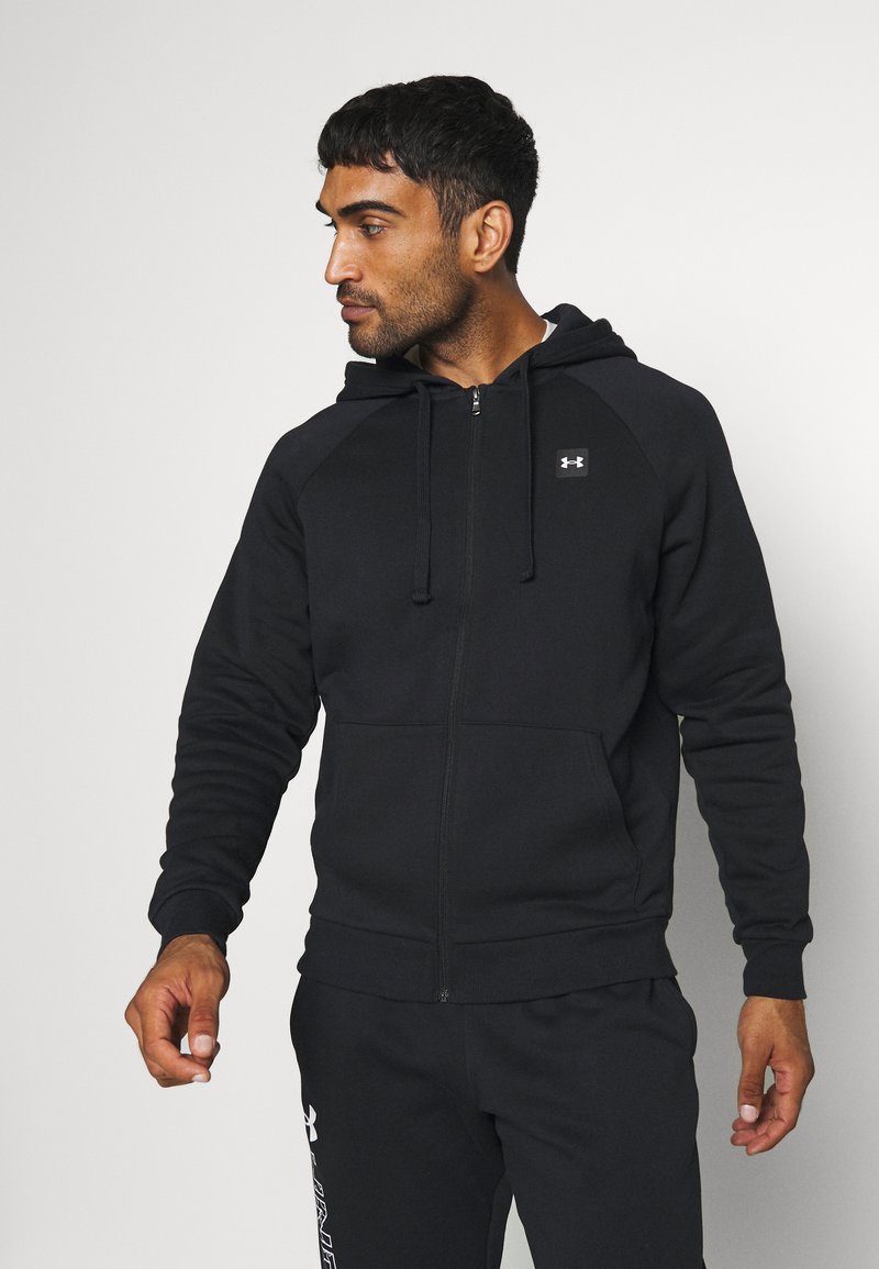 Under Armour RIVAL HOODIE Sweat zippé black/onyx white/noir