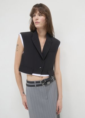 Calliope CROP BITESSUTO - Veste sans manches - ultrablack