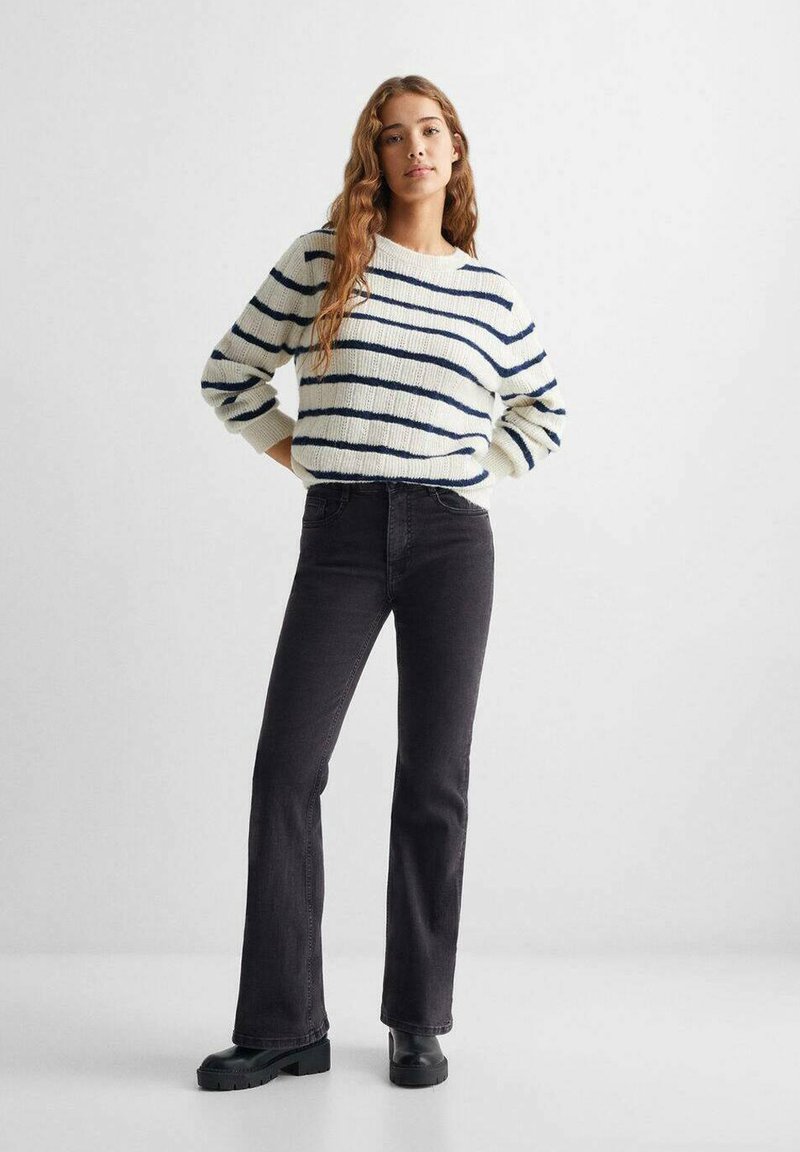Mango Kids LONGFLAR - Flared Jeans - black denim