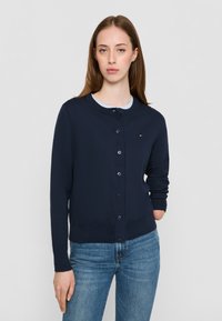 Tommy Hilfiger STITCH CREW NECK CARDI - Adīta jaka - dark night navy
