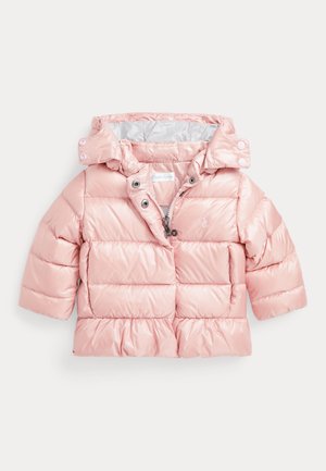 Polo Ralph Lauren, METALLIC DOWN HOODED PEPLUM JACKET - Daunenjacke - rose